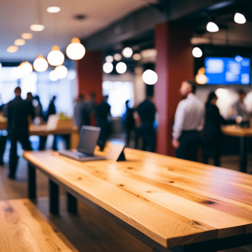 An image showcasing a diverse range of thriving businesses, such as a bustling cafe with smiling staff, a busy construction site, and a vibrant tech startup office, highlighting their success through the utilization of payroll funding